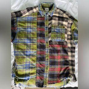 Urban Outfitters patchwork Plaid button down, size XS